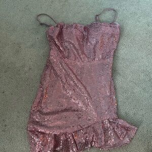 Spaghetti strap sequin dress